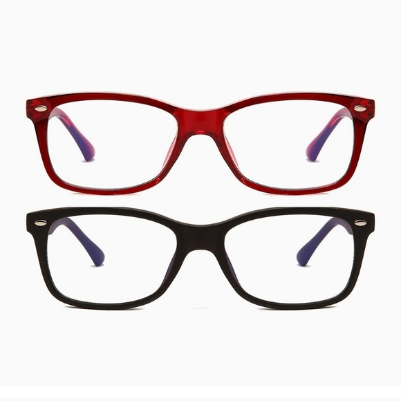 Z&L HOUSE 2 Pack of Anti-Blue Light Blocking Glasses 1 Red & 1 Black Frame - Picture 2 of 12